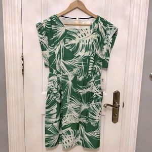 NEW! ELIZA J Green Foliage Ruffle Shoulder Dress